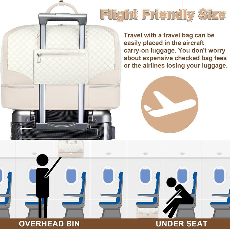 ITIEZY Weekender Bag for Women, Travel Duffel Bag Carry On Overnight Bag with Shoe Compartment Large Nylon Travel Weekend Tote Bag - Image 5